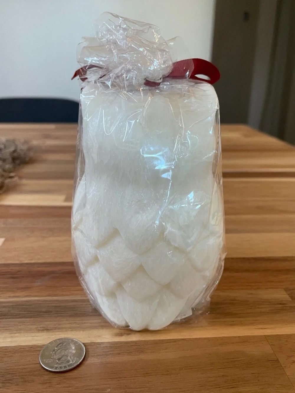 PIER 1 IMPORTS - LED Owl Candle, cream color, wax exterior, warm white light